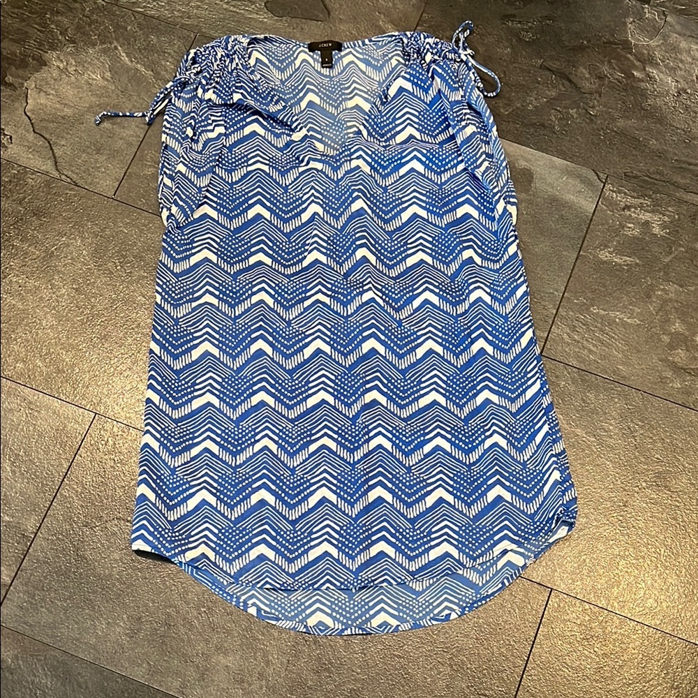 Blue and White Chevron Coverup